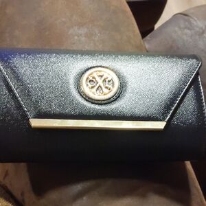 Elegant Black Clutch with Gold Accent